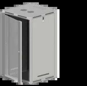 Alantec Sieninė/grindinė spintelė 19" 18u 600x600, stiklinės durys, plokščia pakuotė