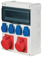 Elektro Plast Nasielsk Elektro-Plast skirstomoji plokštė RS-12 mod 4x2P+E 3P+N+E 16A 3P+N+E 32A IP44 pilka (6210-01)