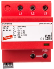 Dehn Viršįtampių ribotuvas B + C 3P 12,5 / 37,5kA 1,5kV (941305)