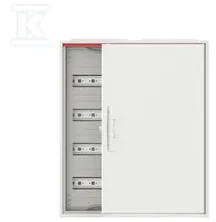 ABB Modulinė modulinė hermetinė plieninė viršutinė paskirstymo spinta ComfortLineCA 4x24 96M IP44 125A II klasė pilnos durys N+PE Quick CA24V 2CPX0