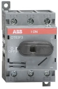 ABB jungiklis OT63F3 63A 3P be veleno ir rankenos 1SCA105332R1001