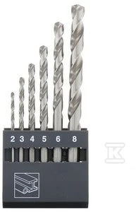Grąžtas Abraboro Gręžimo GRĄŽŲ RINKINYS METALUI HSS-GS DIN 338 2 - 8 MM ABRABORO [6 Vnt.] AB14100610 ABRABORO