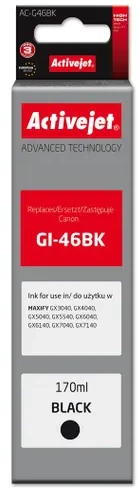 Activejet AC-G46BK Ink cartridge for Canon printers, Replacement for Canon GI-46BK; Supreme; 170 ml; juodas