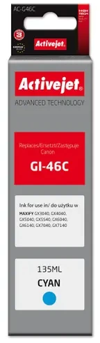 Activejet AC-G46C Ink cartridge for Canon printers, replacement for Canon GI-46C; Supreme; 135 ml; cyan