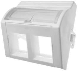 Dvigubas kampinis RJ45 adapteris 45x45 mm