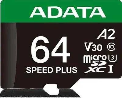 Adata Micro SD Speed Plus 64GB UHS1 U3 V30 A2 atminties kortelė 160/140 MB/s