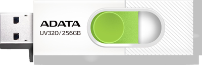 ADATA | USB atmintinė | UV320 | 256 GB | USB A tipo | Baltas/Žalias