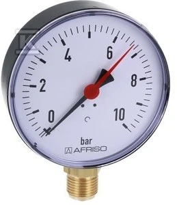Afriso šildymo manometras RF 100 Ø=100mm 0-10bar 1/2'' 1.6 klasė - 63614