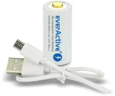everActive USB įkraunamas RCR123A 16340 3,0V 700mAh akumuliatorius su PCM