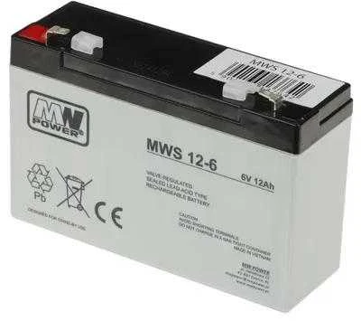 Mw Power MWPower MWS 6V 12Ah F1(187) AGM akumuliatorius, 5 metai