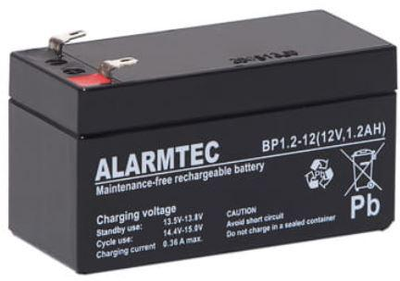 AGM ALARMTEC serijos BP 12V 1,2Ah akumuliatorius