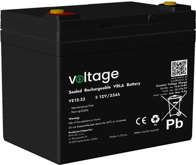 AGM Voltage akumuliatorius 12V 33Ah VE12-33 (tarnavimo laikas 6-9 metai)