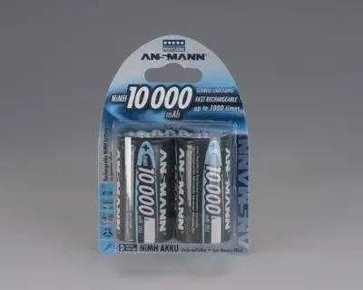 Ansmann 10000 mAh D baterijos pakuotėje