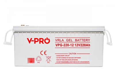 V-PRO VPG 12V 220Ah akumuliatorius su nešimo rankenėlėmis