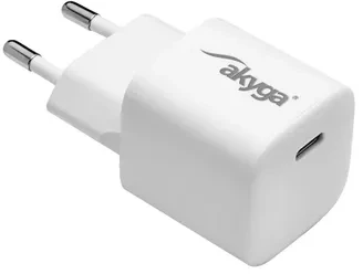 Akyga AK-CH-22 USB-Ladegerät 25 W Ausgangsstrom max. 3 A USB-C Universal, Planšetė, Telephone, Išmanusis laikrodis, Mobile phone Baltas AC Fast charging Auto