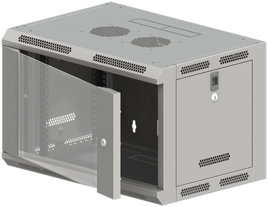 Alantec SW-6U-600-500-N-DSJ-OP-RP-B-S Prie sienos montuojama spintelė 19" 6U 600x500