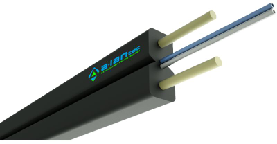 Alantec FTTH plokščias šviesolaidinis kabelis SM 2J 9/125 LSOH Juodas 1000m (FOK-W2J-SM-AC)