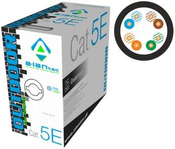 Alantec Tinklo Kabelis - A-LAN Cat5e, Juodas 305 m