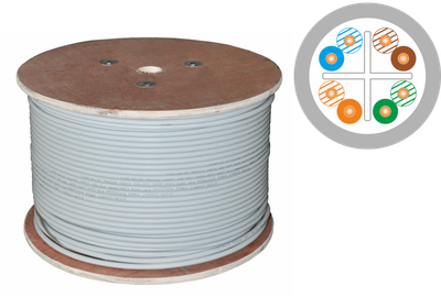 Alantec KIU6LSOH500D U/UTP kabelis, 6 kat., LSOH, 4x2x23AWG, DC, 500m