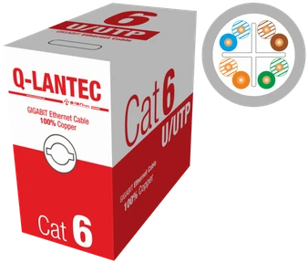 Q Lantec Tinklo kabelis - A-LAN KIU6PVC305Q Cat6 U/UTP 305 m Pilkas