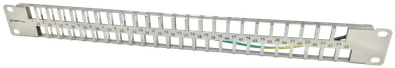 Tinklo skirstytuvas (Patch panel) 19" ALANTEC modulinis, 48 prievadų, 1U su atrama, neįrengtas