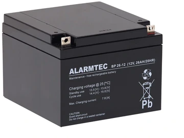 Alarmtec 12V 26Ah akumuliatorius su kontaktais