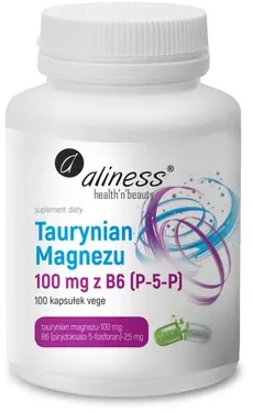 ALINESS Magnesium Taurate 100 mg with B6 (P-5-P) – dietary supplement – 100 capsules