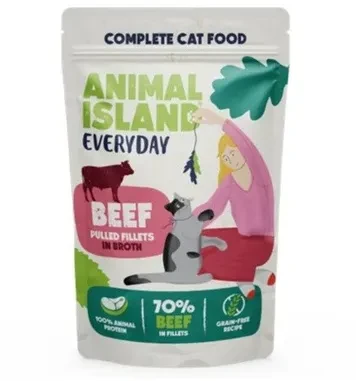 ANIMAL ISLAND Everyday jautiena pulled fillets in broth - wet cat food - 85g