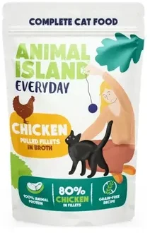 ANIMAL ISLAND Everyday vištiena pulled fillets in broth - wet cat food - 85g