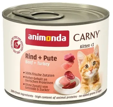 Animoda Drėgnas Kačių Maistas - Animonda Carny Katinėlis Jautiena Ir Kalakutiena 200 g