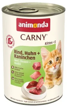 Animoda Drėgnas Kačių Maistas - ANIMONDA Carny Kitten su Jautiena, Vištiena, Triušiena - 400g
