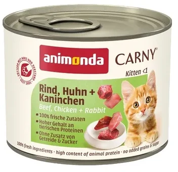 Animoda Animonda Carny kitten 200g jaunų kačių konservai su jautiena, vištiena ir triušiena