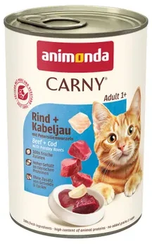 Animoda Kačių Maistas - ANIMONDA Carny Suaugusiųjų Jautiena su Menkių Žuvimi ir Petražolėmis 400g Be Grūdų