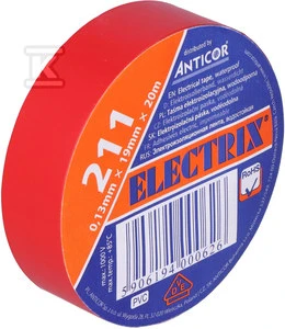 Anticor TAŚMA IZOL.19X20 RAUDONA ELECTRIC 211P