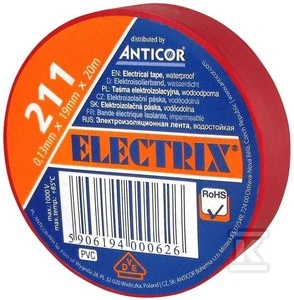 Anticor TAŚMA IZOL.19X20 RAUDONA ELECTRIC 211P