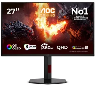 Žaidimų monitorius AOC Q27G4SDR, 27" QHD (2560x1440) QD-OLED, 360Hz, 0.03ms, HDR True Black 400, HDMI 2.1