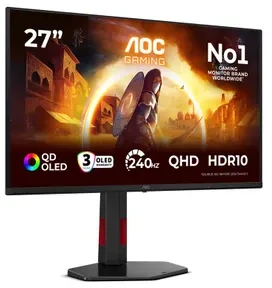Monitorius AOC | Q27G4ZDR | 27 " | QD-OLED | QHD | 16:9 | 240 Hz | 0.03 ms | 2560 x 1440 pikselių | 400 cd/m² | HDMI jungtys quantity 2 | Juodas