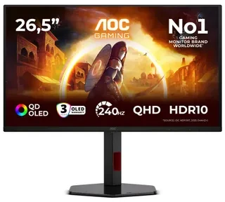 Monitorius AOC | Q27G4ZDR | 27 " | QD-OLED | QHD | 16:9 | 240 Hz | 0.03 ms | 2560 x 1440 pikselių | 400 cd/m² | HDMI jungtys quantity 2 | Juodas