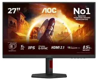 Monitorius AOC sertifikuotas U27G4R 27 colių greitas IPS UHD, 16:9, 120 Hz, 1 ms, 3840 x 2160, 400 cd/m2, 2x HDMI, juodas