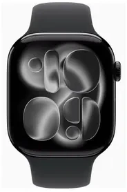 Išmanusis laikrodis „Apple Watch Series 11 GPS + Cellular“, 46 mm, juodos spalvos aliuminio korpusas | Juodas sportinis dirželis – S/M