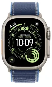 Išmanusis laikrodis Apple Watch ultra 3 gps + cellular, koperta 49 mm su tytanu w kolorze naturalnym, opaska trail w kolorze niebieskim/jaskrawoniebieskim - dydis m/l