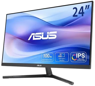 ASUS VU249CFE-B Eye Care Monitorius 23,8 colių IPS WLED FHD 16:9 100Hz 250cd/m2 1ms HDMI USB Type C Tyli Mėlyna