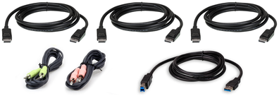 Aten Rinkinys kabli KVM ATEN 2L-7D02UDPX6 1,8 M USB DisplayPort Triple Ekranas juoda 1,8 m