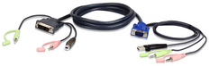 Aten ATEN 2L-7DX2U Kabelis KVM VGA-DVI 1,8 m, juoda, 1,8 m