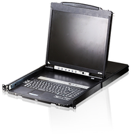 Aten | 16 prievadų PS/2-USB VGA dviejų bėgelių 19 colių LCD KVM komutatorius su grandinės jungtimi ir USB periferinių įrenginių palaikymu | CL5816N