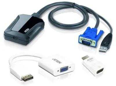 Aten | Nešiojamas kompiuteris USB KVM Console Crash Cart Adapteris IT Kit | CV211CP1 | 1 x USB Mini Type B Female, 1 x USB Type A Male, 1 x VGA Male (Mėlyna)