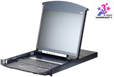 Aten | KL1108VNA-AG 8 prievadų Cat 5 dviejų bėgelių KVM per IP komutatorius su virtualia medija | 19" LCD