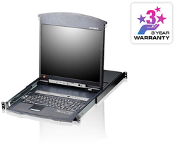 Aten | 8 prievadų Cat 5 dviejų bėgelių 19" LCD KVM komutatorius su Daisy Chain prievadu | KL1508AN-AXA-AG | 1 x USB A tipo lizdas