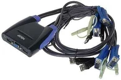 Aten 4 prievadų USB VGA/garso kabelio KVM jungiklis | Aten | 4 prievadų USB VGA / garso kabelio KVM jungiklis (0,9 m, 1,2 m)