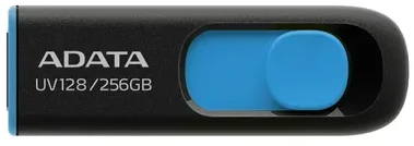 ADATA | USB Flash Drive | UV128 | 256 GB | USB Type-A | Juodas/Mėlyna